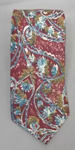 EVOLUTION TIE - Floral Pattern -Deep Red  / Maroon - Retro Wide Men's -Polyester - Picture 1 of 3