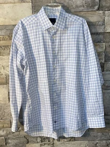 David Donahue Men's Blue Plaid Dress Shirt Size 16 1/2, 34/35 XL (see photos) - Picture 1 of 6
