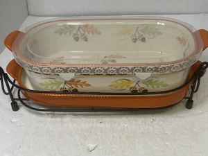 Temptations By Tara Herbst Ernte 2qt Kasserolle Backform mit Tablett Deckel Gestell - Bild 1 von 16