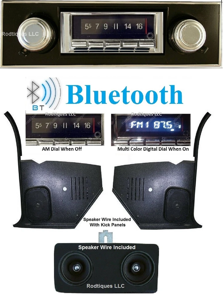 1964 Cutlass F85 Bluetooth Stereo Radio Multi Color Display USA 740