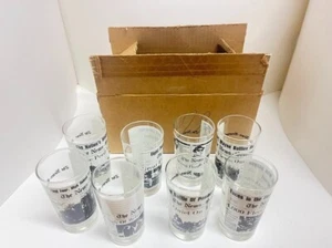 Vintage News Sentinel Flood of 82 Set of 8 Glasses - Picture 1 of 3
