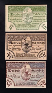 F.C. AUSTRIA , 10 - 20 - 50 HELLER 1920 , S/C- ( AUNC ) . - Picture 1 of 2