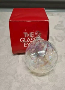 Glass Eye Studios Vtg Hand Blown Art Glass Christmas Ornament Ball 3" - Picture 1 of 8