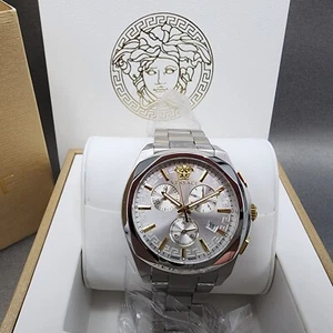 Versace Meduase Chronograph Watch Women 40mm White Dial Steel Date VE3CA0523 - Picture 1 of 15