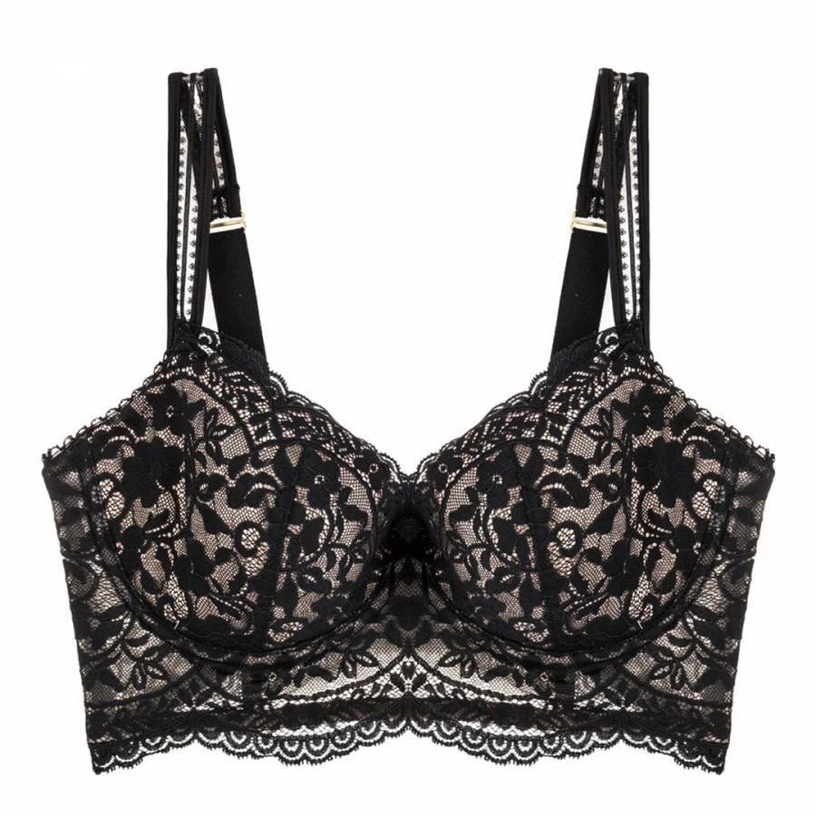 NUEVO PLACER ESTADO LUPITA LÍNEA LARGA ENCAJE NEGRO CON AROS TALLA 10G / 32G PRECIO DE VENTA SUGERIDO POR EL FABRICANTE $99 Foto 1 de 1