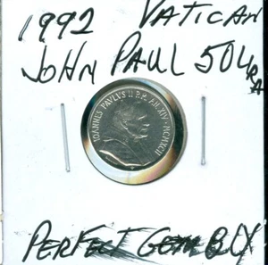 1992 VATICAN CITY 50 LIRI POPE JOHN PAUL II PERFECT GEM BU . - Picture 1 of 2