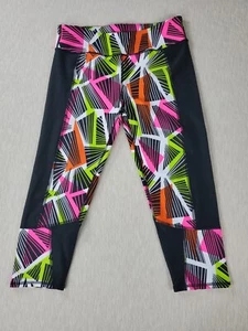 Fabletics Copped Leggings Women's Multicolor Geometrical Gym & Training Size M - Picture 1 of 9