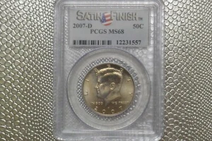 2007-D KENNEDY HALF DOLLAR PCGS MS68 SATIN FINISH - Picture 1 of 4