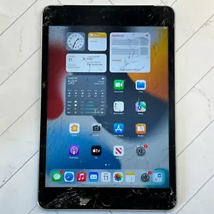 Cracked Screen Apple iPad Mini 4th Gen. A1550 16GB Wi-FI Cellular Unlocked #H103 - Picture 1 of 7