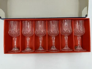 6 Cristal d'Arques LONGCHAMP Cordial Goblet (s) Crystal Glass in Original Box - Picture 1 of 2