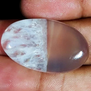 Untreated Ice Solar Quartz Oval Cabochon Loose Gemstone 29.30 Ct 19x33x4 mm UT87 - Picture 1 of 6
