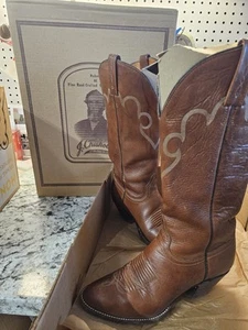 Botas vaqueras J. Chisholm de cuero marrón para hombre talla 7 M 801 - Imagen 1 de 13
