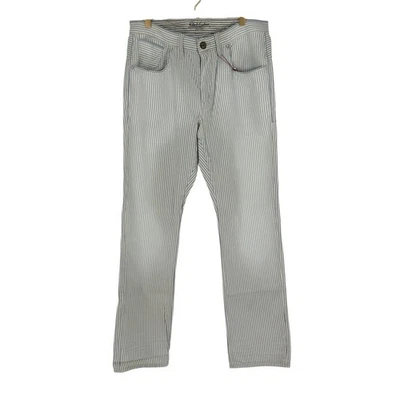 Мужские повседневные брюки Robert Graham Seersucker в синюю белую полоску 32 - Изображение 1 из 4