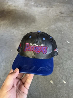 De colección New England Patriots NFL Cuero Snapback Gorra Gorra Negra Envejecida EE. UU. Foto 1 de 4