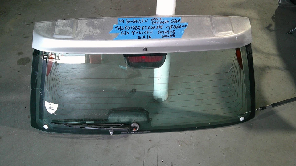 1999 HONDA CR-V CRV REAR HATCH WINDOW GLASS Trunk Liftgate Bin 16 - Image 1 of 1