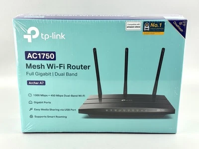 TP-Link Archer A7 AC1750 Mesh Wi-Fi Router Full Gigabit Dual Band - New Sealed - Image 1 of 4