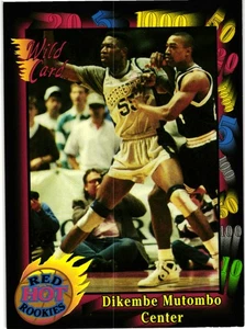 1992 Wild Card Collegiate - Red Hot Rookies Dikembe Mutombo #1 - Bild 1 von 2