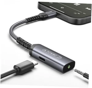 USB C to 3.5mm Headphone and Charger Adapter, 2-in-1 AUX Mic Jack with PD 60W - Picture 1 of 7