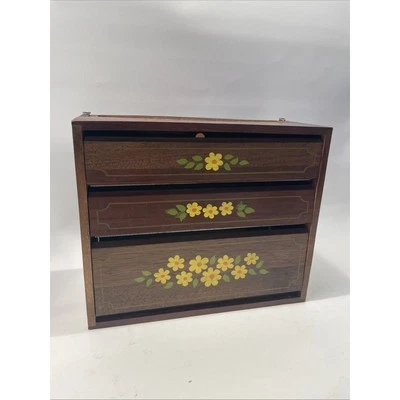 Hanging Flower Painted Hardwood Wooden Paper Towel & Aluminum Foil Dispenser - Image 1 of 4