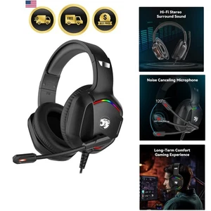 Gaming Headset Microphone for PC Xbox PS4 Switch Noise Cancelling Stereo Head... - Picture 1 of 9