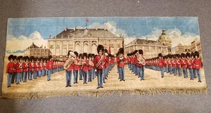 Vtg Velvet Wall Hanging Changing The Royal Guard Amalienborg Palace Tapestry MCD - Picture 1 of 9