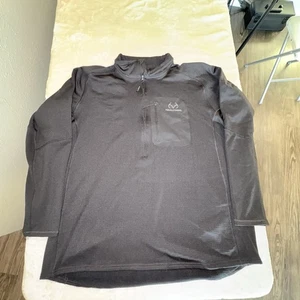 Realtree 1/4 Zip Pullover Men’s XL Black Mock Neck Fleece Lined Athletic Outdoor - Picture 1 of 10