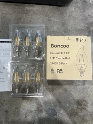 Boncoo Dimmable CA11 LED Candle Light Bulb 2700K (6-pack) - Image 1 of 4
