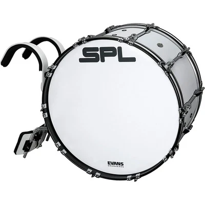 Sound Percussion Labs Birch Marching Bass Drum with Carrier - White 26 x 14 in. - Image 1 of 2