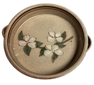 Vintage Studiokeramik Steinzeug Backform Hartriegel Floral signiert 10,5" - Bild 1 von 8