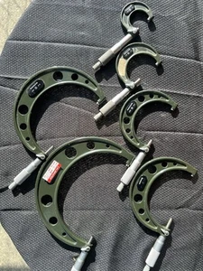 Mitutoyo Micrometer Outside 6 Piece Set With Rods 2" 3" 4" 5" 6" with Box - Picture 1 of 3