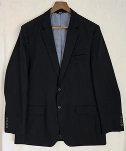 Haggar Blazer Men 42R Blue In Motion Performance Tailored Fit Sport Coat Jacket - Picture 1 of 18