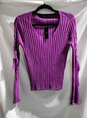 Suéter Bebe Cuello Redondo Con Cordones Manga Campana Damas Talla Grande Fushia Foto 1 de 4