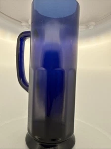 Vintage Cobalt Stein Mug Blue Glass Beer Tea Water TALL Rare Gift MCM Modern Bar - Picture 1 of 6