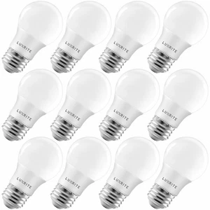 Luxrite A15 LED Light Bulb 40W Equivalent Dimmable 2700K 600lm E26 Base 12-Pack - Picture 1 of 7
