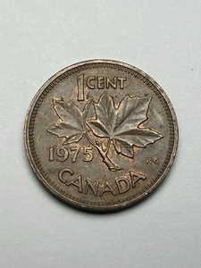 Canada 1 Cent 1975 Bronze Coin Elizabeth II - Picture 1 of 5