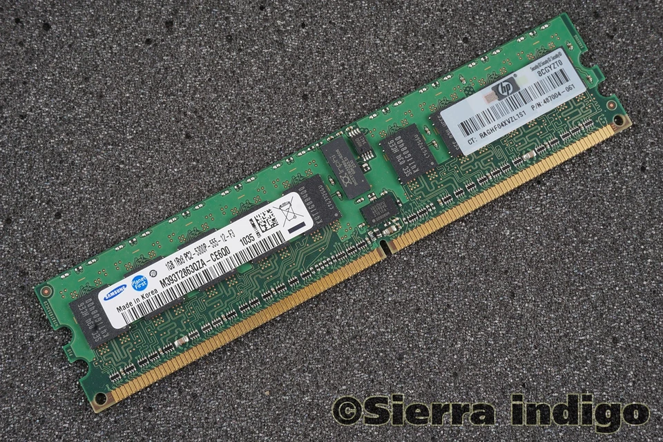 Samsung M393T2863QZA-CE6Q0 PC2-5300P-555-12-F3 1GB Server Memory RAM - Image 1 of 1