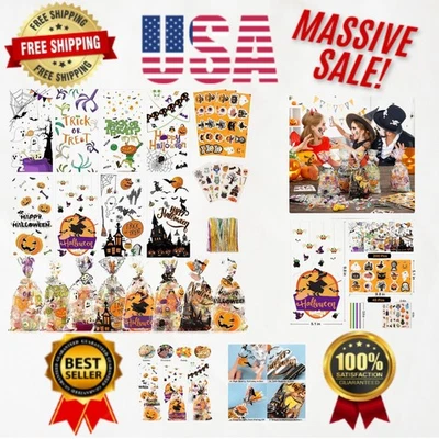 200 PCS Halloween Treat Bags - Assorted Designs for Trick or Treat Delights - Image 1 of 4