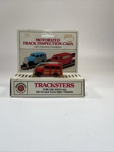 Bachmann HO 1303 Tracksters Jeepster Inspection Cars motorized/ headlights - Picture 1 of 9