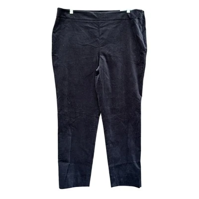 Talbots Womens Size 18 Black Chatham Ankle Slim Leg Velvet Pants NWT - Image 1 of 4