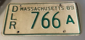 1989 Massachusetts Dealer License Plate Tag 766 A - Picture 1 of 1