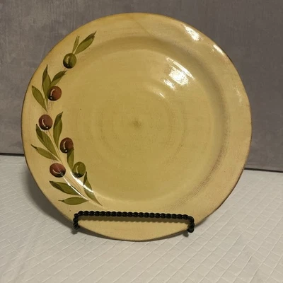Crate & Barrel CATANIA 11" Buffet Dinner Plate Olive Ceramiche Alfa Italy - Image 1 of 4