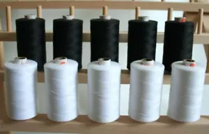 LARGE WHITE & BLACK 3PLY 1000M QUILTING SEWING THREAD - Picture 1 of 1