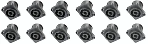 12 PACK NEUTRIK NL4MPXX 4-Pole SPEAKON Panel Mount Twist Lock w/ 3/16" Flat Tabs - Picture 1 of 1