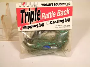 Señuelo Lunker Busch Triple Sonajero Espalda Verde Brillo 1/4 OZ Plantilla Crankbait Señuelo - Imagen 1 de 3