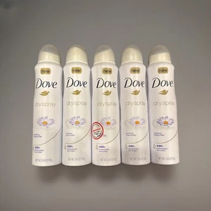 5 Dove Dry Spray SOOTHING CHAMOMILE 3.8 oz Each Non-Irritant Antiperspirant 2022 - Picture 1 of 4