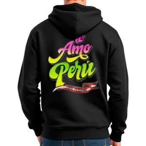 New Peru Chicha Peruvian Style 100% Peruvian Patriotic Men's Hoodie Sweatshirt - Picture 1 of 9
