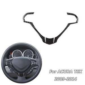 Carbon Firber Interior Steering Wheel Accent Trim Cover For Acura TSX 2009-2014 - Foto 1 di 13