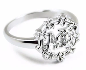 Anillo de hoja de hiedra de plata esterlina Alpha Phi con diamantes simulados, ¡NUEVO!*** - Imagen 1 de 2