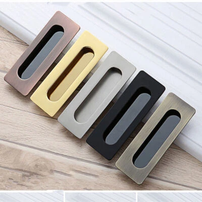 Inset Sliding Door Handle Rectangular Recessed Flush Door Handles For Wardrobe - Image 1 of 4