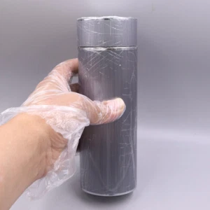 Reines 999 Feinsilber Trinkbecher grau Zinklegierung Oberfläche Isolierflasche - Bild 1 von 7